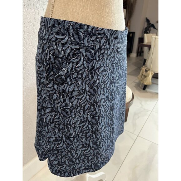 Peter Millar Womens Blue Leaf Pattern Golf Skirt L /Pockets Polyester Spandex - Picture 3 of 8